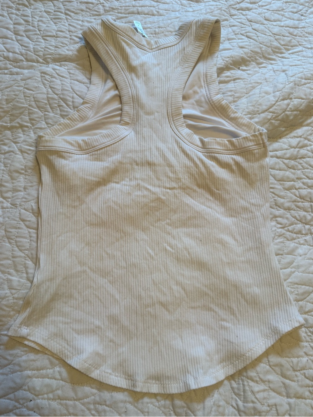 Fabletics White Ribbed Racerback Tank - Picture 2 of 3